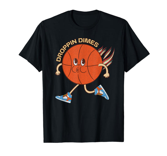 Vintage Basketball for Men Women Retro Basketball Dimes T-Shirt