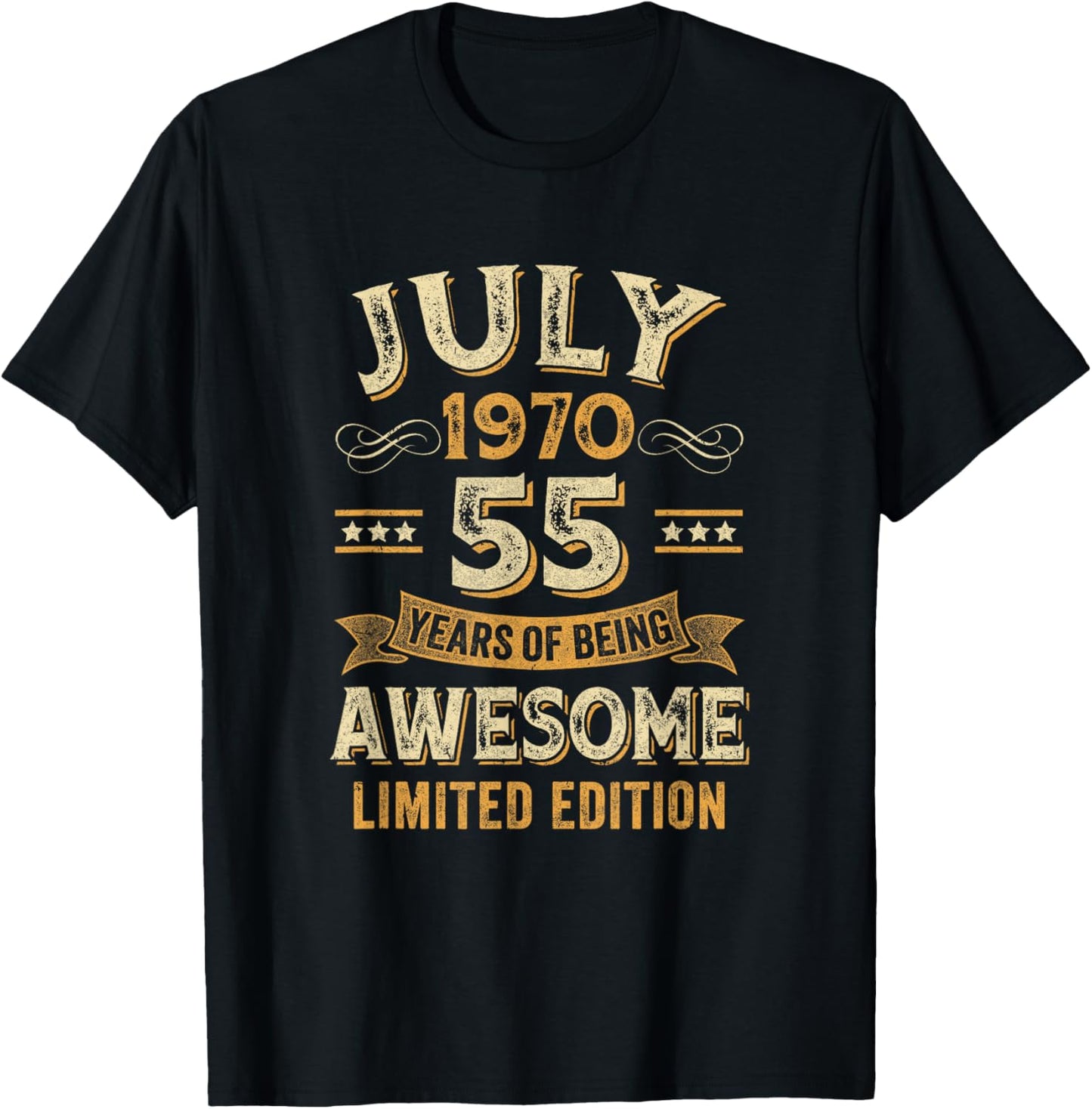 55 Years Awesome Vintage July 1970 55th Birthday T-shirt