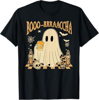 Mexican Spanish Boo Drinking Beer Halloween Boo-rrraaccha T-Shirt