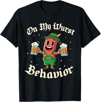 Oktoberfest 2025 On My Wurst Behavior Funny German Festival T-Shirt