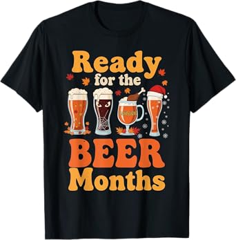 Beer Season Fall Drink Lover Happy Hallothanksmas T-Shirt