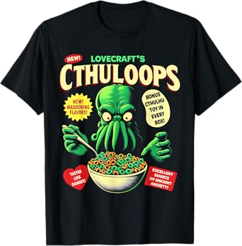 Cthuloops Cereal Parody T-Shirt for Horror Fans - Cthulhu T-Shirt