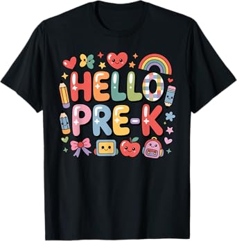 Hello Pre-K Back to School Teacher Student Fun Graphic Tee T-Shirt