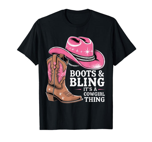 Boots & Bling It’s a Cowgirl Thing Western Rodeo Country T-Shirt