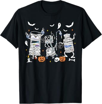 Halloween ICU Nurse Propofol Mummy NICU PICU Nurse Tech T-Shirt