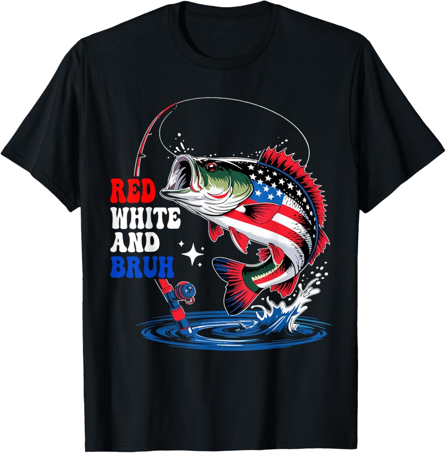 4th Of July Red White And Bruh Boy Fishing American Flag Kid T-shirt
