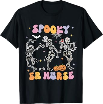 Spooky Nurse Ghost Halloween Cute Groovy Nursing Halloween T-Shirt