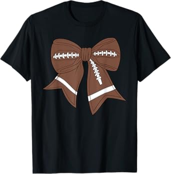 Football Coquette Bow For Girls Women Game Day Football Mom T-Shirt