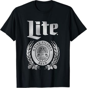 Miller Lite A Fine Pilsner Faded Vintage Label T-Shirt
