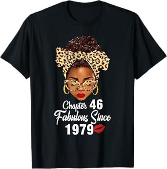 Chapter 46 Fabulous Since 1979 46th Birthday Women Leopard T-Shirt