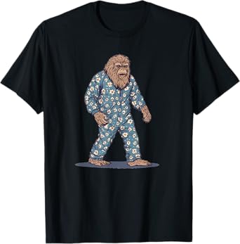 Funny Sleepy Bigfoot in Sleepwear Costume for Boys and Girls T-Shirt