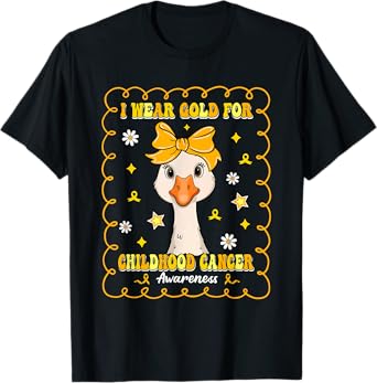 Goose I Wear Gold for Childhood Cancer Awareness T-Shirt