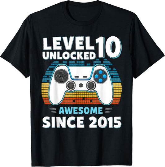 10 Year Old BDay Decorations Son Boy 10yr 2015 10th Birthday T-Shirt