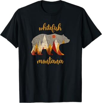 Retro Whitefish Montana Shirt Whitefish Family Vacation T-Shirt