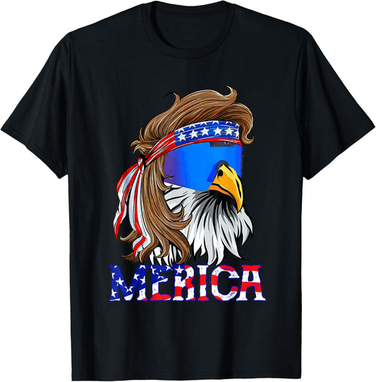 Eagle Mullet Sunglasses Merica 4Th Of July Usa American Flag T-Shirt