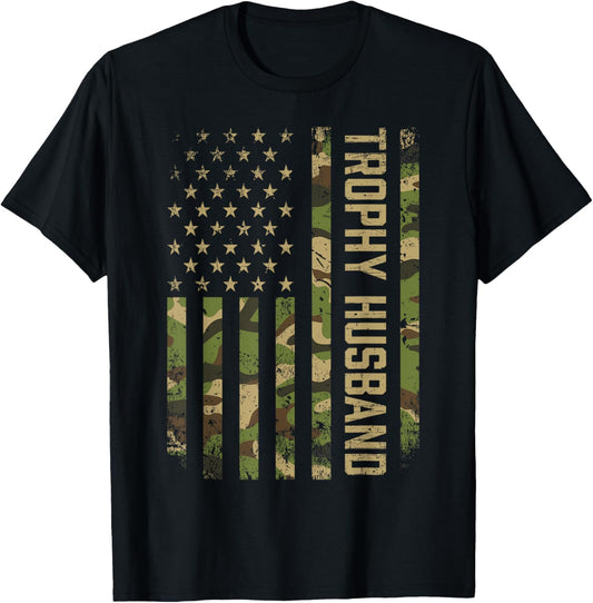 Patriotic Husband American Flag Camo Husband Trophy Husband T-shirt