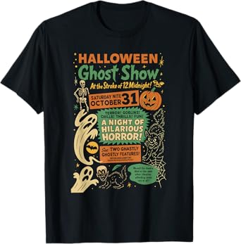 Punk Funny Horror Spooky Halloween Ghost Show Ghost Skeleton T-Shirt