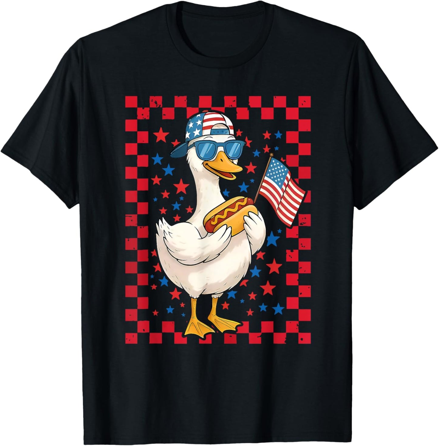 Wieners Funny Goose Hot Dog Patriotic American 4th Of July T-Shirt