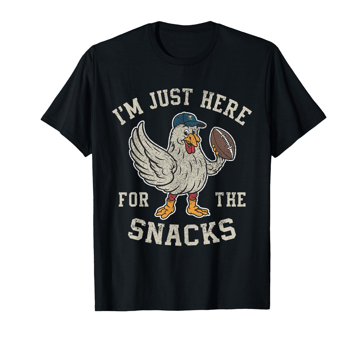 Funny I'm Just Here For The Snacks Football T-Shirt