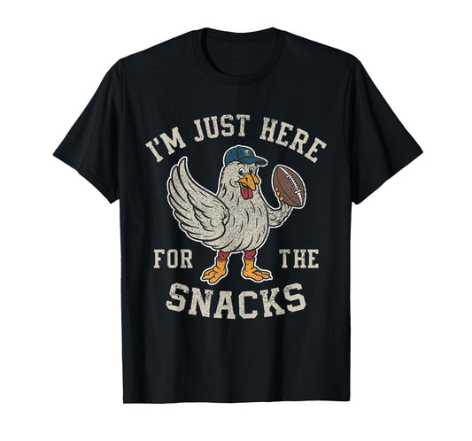Funny I'm Just Here For The Snacks Football T-Shirt
