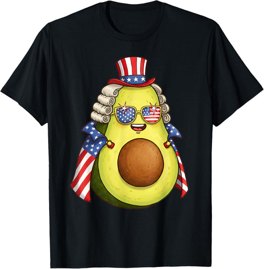 Cute Avocado American Flag Cape 4th Of July America Usa Tees T-shirt
