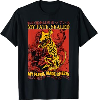 Vintage My Fate Sealed My Flesh Made Cheese Japanese Rat T-Shirt