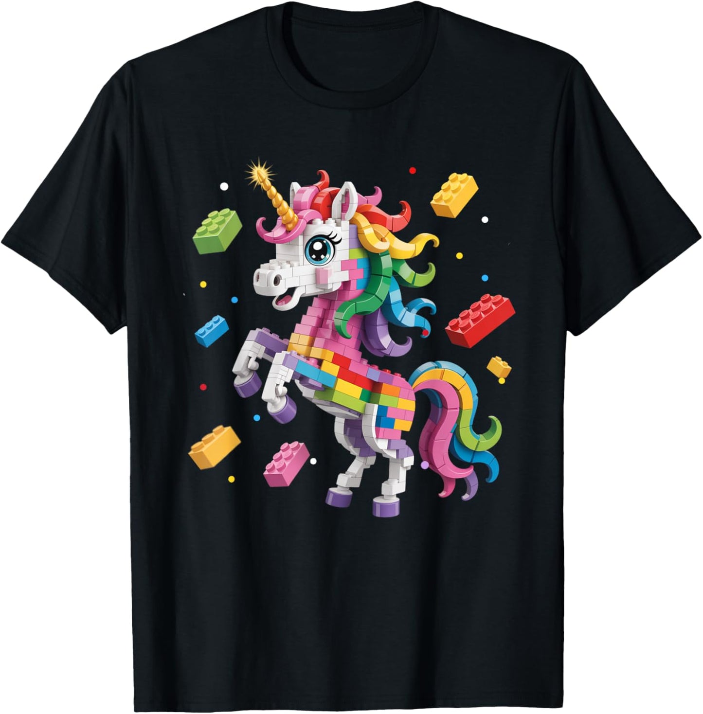 Kids Master Builder Building Blocks Play Toys cute Unicorn T-Shirt