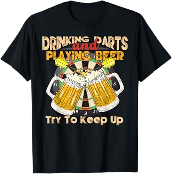 Playing Beer Drinking Darts Shirt - Dartboard Dart Thrower T-Shirt