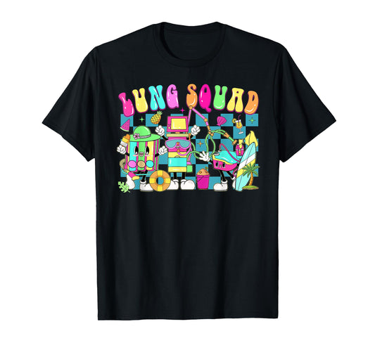 Retro Lung Squad Summer Vibe Float Respiratory Therapist T-Shirt