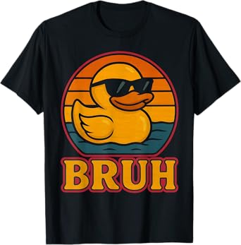 Bruh Duck Rubber Duck Vintage Rubber Duckie Party Boys Retro T-Shirt