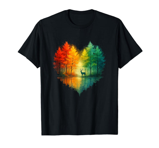 Outdoor Wildlife Astract Nature Reflection Forest Trees T-Shirt