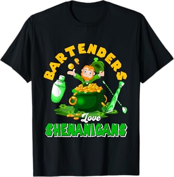Bartenders Love Shenanigans Funny St. Patrick's Day Boy T-Shirt