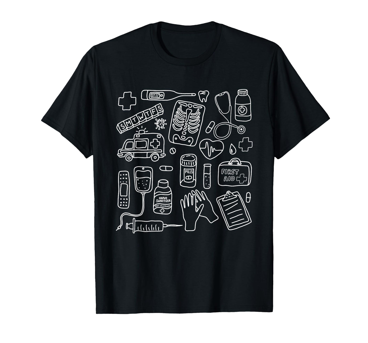 Nurses Doctors Doodle Nurse Medical Staff Women Men Nurse T-Shirt