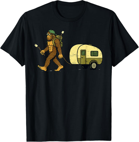 Sasquatch Camping Vintage Campfire Outdoor Funny Camping T-Shirt