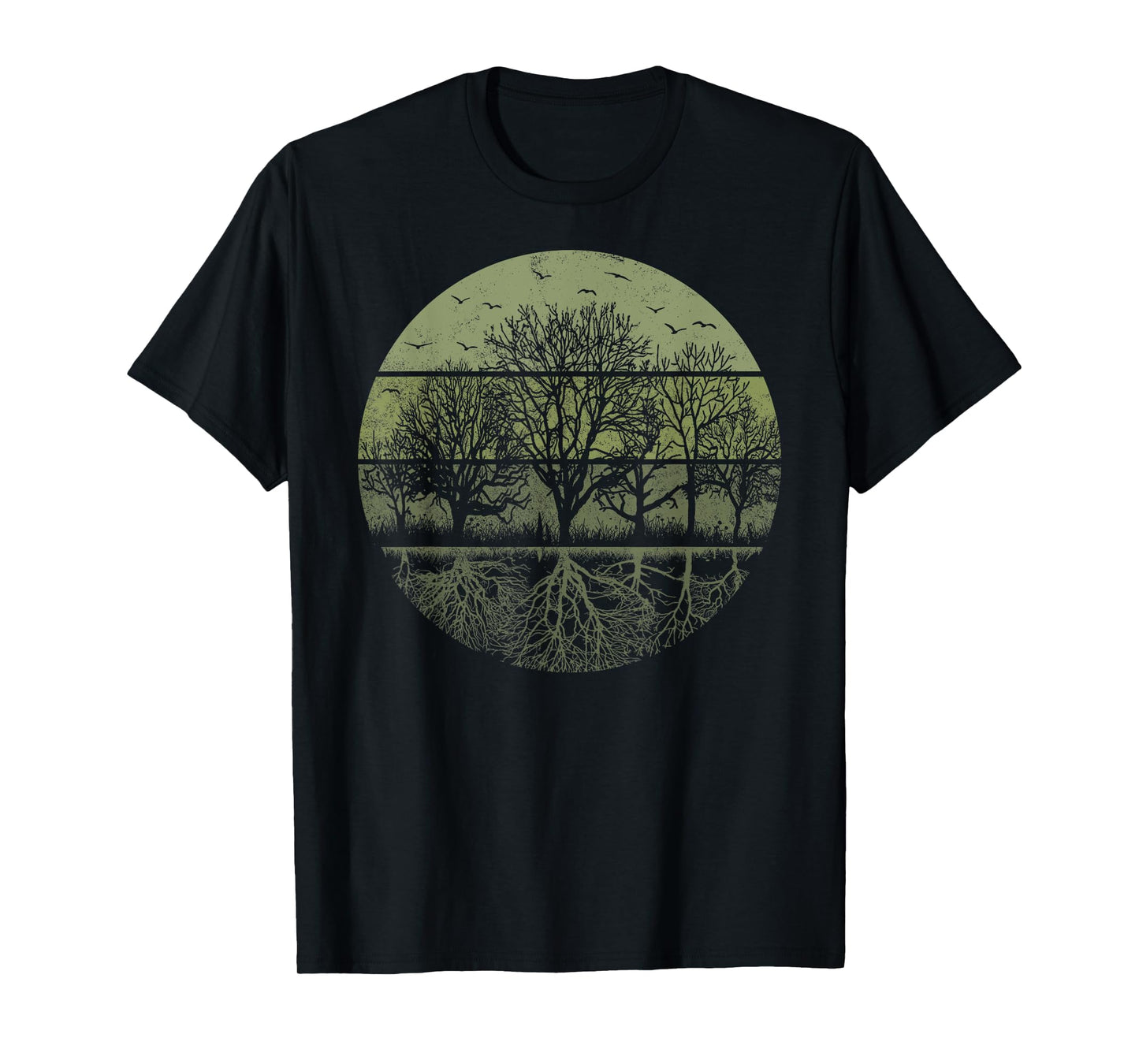 Retro Outdoor Nature Wildlife Nature Vintage Forest Trees T-Shirt