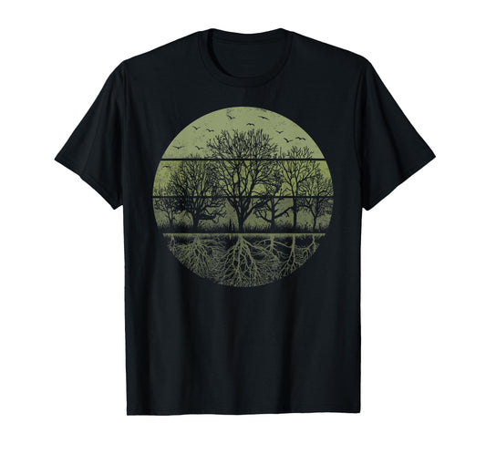 Retro Outdoor Nature Wildlife Nature Vintage Forest Trees T-Shirt