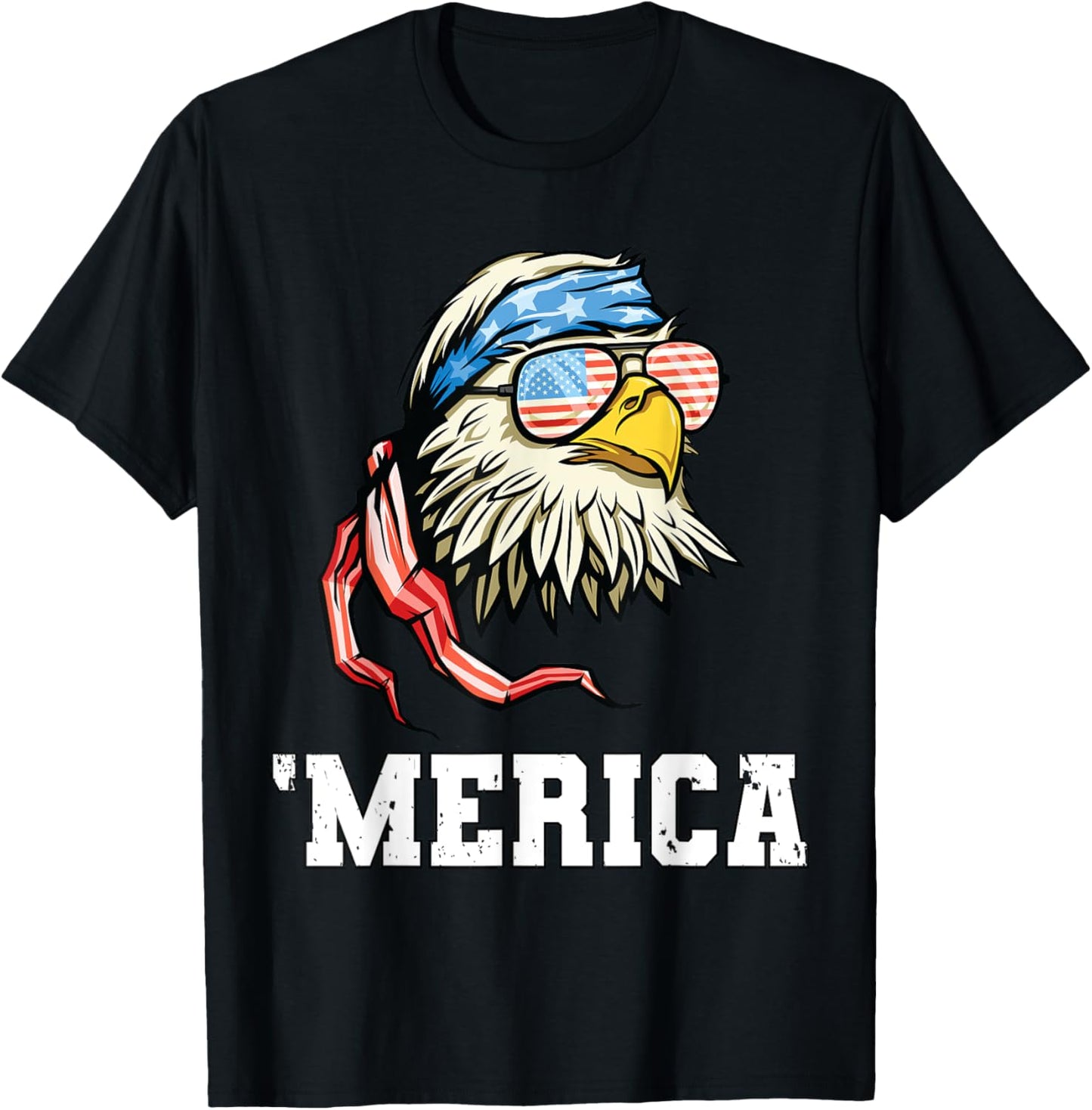 4th of July Merica USA Flag Bald Eagle Patriotic Veteran T-Shirt