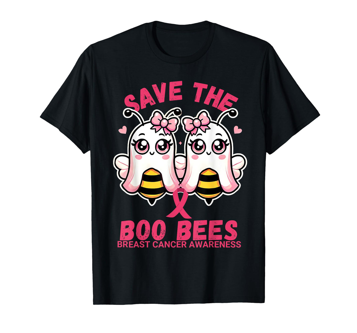 Save The Boobees Breast Cancer Awareness Boo Bee Halloween T-Shirt