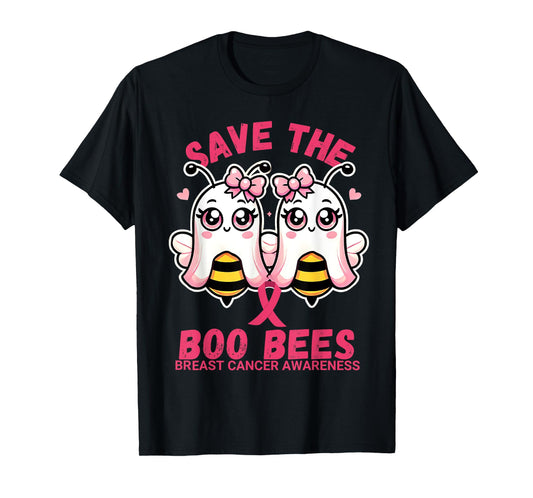 Save The Boobees Breast Cancer Awareness Boo Bee Halloween T-Shirt