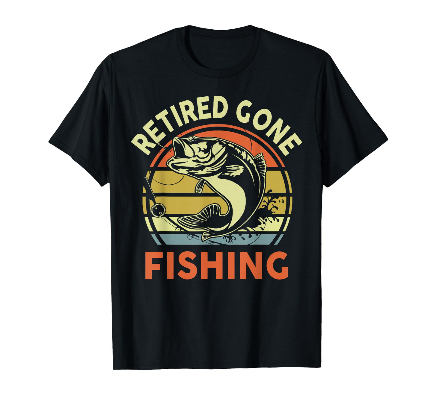 Retired Gone Fishing Gift Funny Grandpa Fishing Retirement T-Shirt