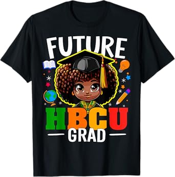 Future Hbcu Grad Kids Afro Girl Black History Month T-Shirt