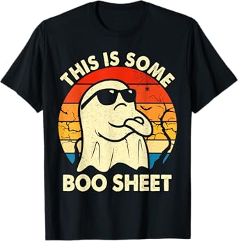 Vintage Boo Funny Halloween Ghost This Is Halloween Costume T-Shirt