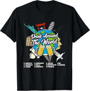 Adult Vacation Drinking Countries International National T-Shirt