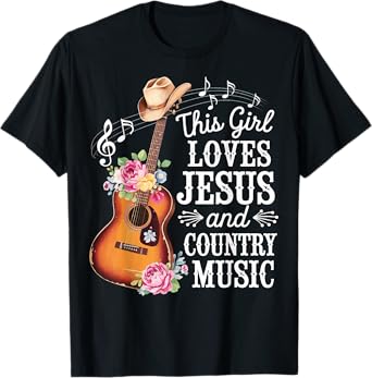 This Girl Loves Jesus And Country Music T-Shirt