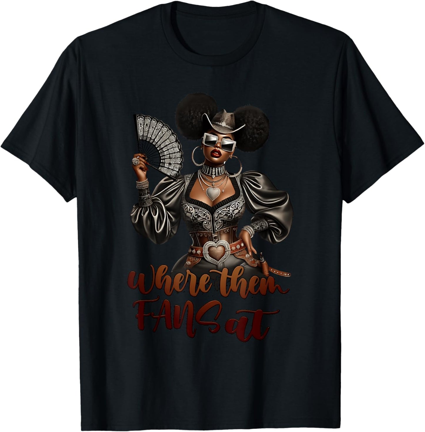 Boots On The Ground Shirt Where Them Fans At Black Cowgirl T-Shirt