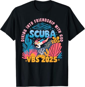 Diving Into Friendship With God Beach Scuba VBS 2025 T-Shirt