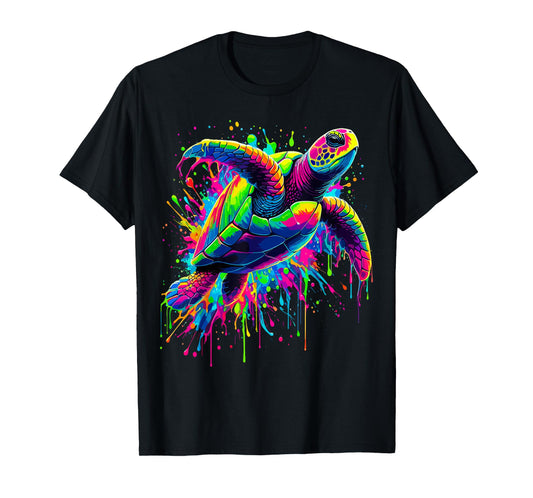 Turtle Splash Beach Ocean Wildlife Turtle Animal T-Shirt