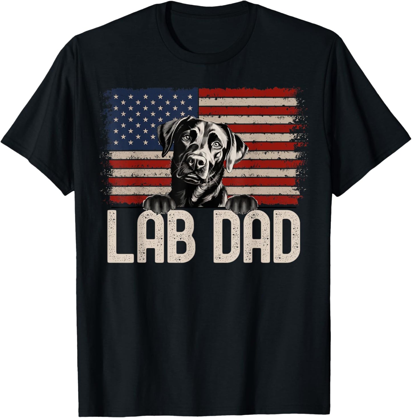 Best Dog Dad Ever American Flag - Lab Dad T-Shirt