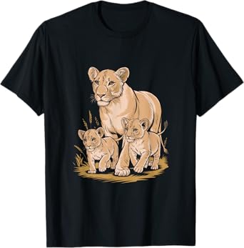 Lioness Cubs Hunting Team Lion Wildlife T-Shirt