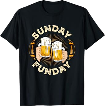Sunday Funday Funny Football Gift Sport Lovers Football Beer T-Shirt